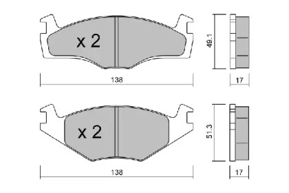 Комплект тормозных колодок (AISIN: BPVW-1036)